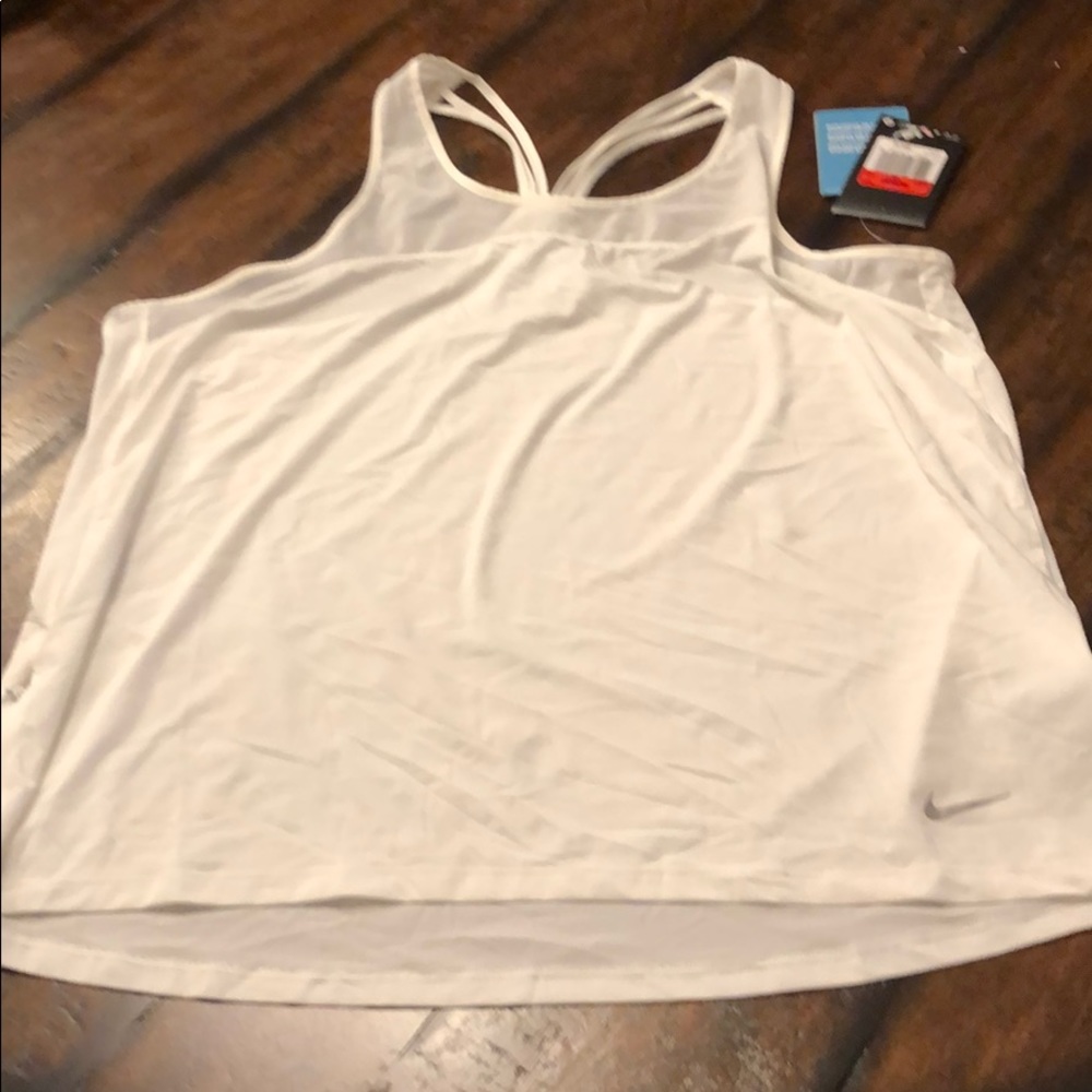 NWT Nike Sz Large Dri Fit Tank white